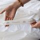 Dreamfit® DreamComfort™ 4-Piece White StaDry™ Split Head Queen Sheet Set-3