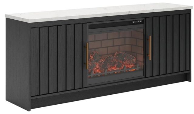 Signature Design by Ashley® Cadmori Black/White TV Stand with Electric Fireplace-0