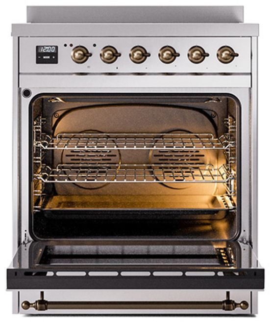 Ilve® Nostalgie II Series 30" Stainless Steel Pro Style Induction Range-2