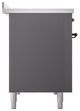 Ilve® Nostalgie II Noblesse 48'' Graphite Matte Pro Style Induction Range with Burnished Trim-2