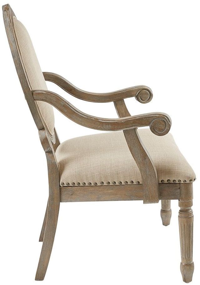 Olliix by Madison Park Beige Brentwood Exposed Wood Arm Chair-2