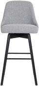 Armen Living Sicily Black/Gray Upholstered Swivel Counter Stool-1