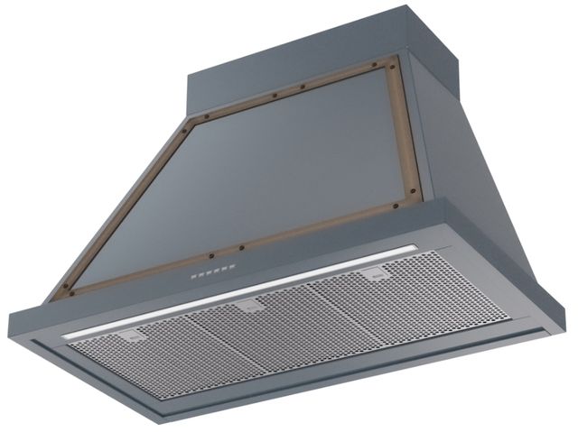 Ilve® Nostalgie II Noblesse 36'' Blue Gray Wall Mounted Range Hood with Burnished Trim-1