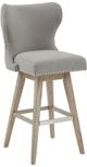 Olliix by Madison Park Grey Hancock High Wing Back Button Tufted Upholstered 32" Swivel Bar Stool-0