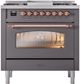 Ilve® Nostalgie II Series 36" Graphite Matte Pro Style Dual Fuel Range-1