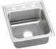 Elkay Lustertone® Classic Lustrous Satin Stainless Steel 17" x 22" x 6" 3-Hole Single Bowl Drop-in ADA Sink with Quick-clip-0