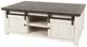 Jofran Inc. Madison County Barnwood Barn Door Cocktail Table with Vintage White Base-4