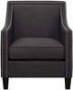 Elements International Erica Charcoal Chair and Ottoman Set-2