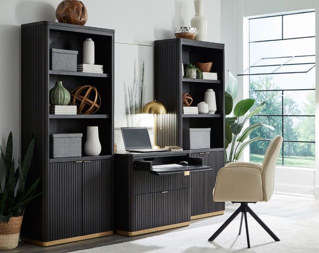 Aspenhome® Rylan Dark Roast Door Bookcase-1