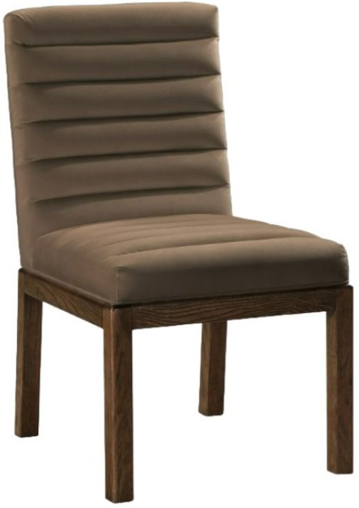 Meridian Furniture Evelyn Brown/Walnut Velvet Upholstered Side Chair-0