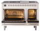 Ilve® Nostalgie II Noblesse 48'' Antique White Pro Style Dual Fuel Range with Chrome Trim-2