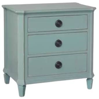 Bassett® Furniture Trafford Lagoon 3-Drawer Nightstand-0