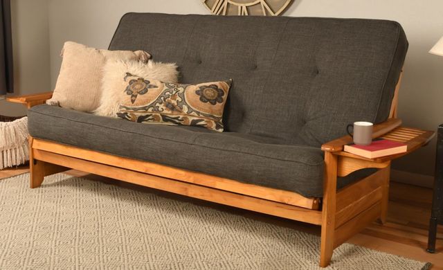 Kodiak Furniture Phoenix Linen Charcoal/Butternut Queen Futon with Mattress-1