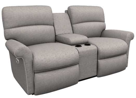 La-Z-Boy® Robin Smoke Power Reclining Loveseat with Console and Headrest-0