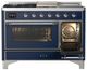 Ilve® Majestic III 48" Midnight Blue Pro Style Dual Fuel Liquid Propane Range with Triple Glass Door and Chrome Trim-4