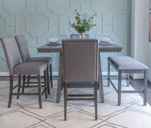 Powell® Seneca 6-Piece Gray Square Counter Dining Set-1