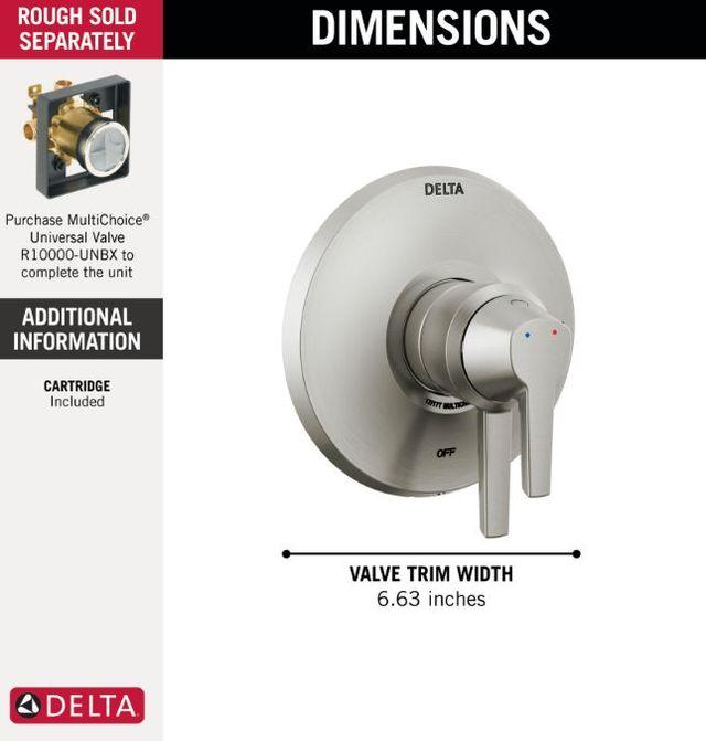 Delta Galeon® 17 Series Lumicoat® Stainless Valve Only Trim-2