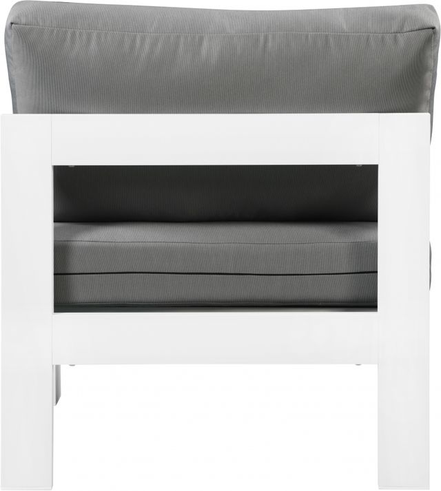 Meridian Furniture Nizuc Grey Waterproof Fabric Outdoor Patio Aluminum Armless Chair-1