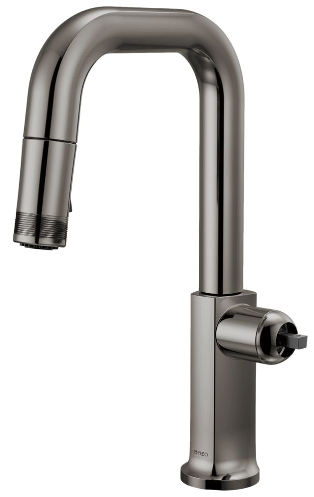 Brizo Kintsu® Lumicoat® Black Onyx Onyx Pull-Down Prep Faucet with Square Spout-0