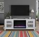 Legends Home Haven White 65" Fireplace TV Stand with Glass Doors-1