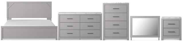Signature Design by Ashley® Cottenburg 5-Piece Light Gray/White King Panel Bed Set-0