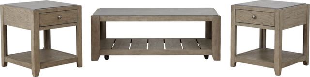 Liberty Furniture Millstone 3-Piece Gray/Nutmeg Occasional Table Set-0