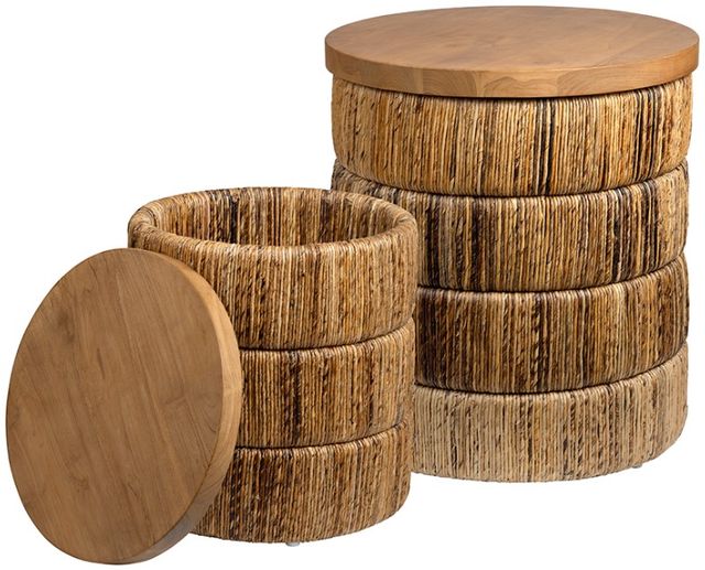 Crestview Collection Choco 2-Piece Brown Storage Nesting Table Set-0