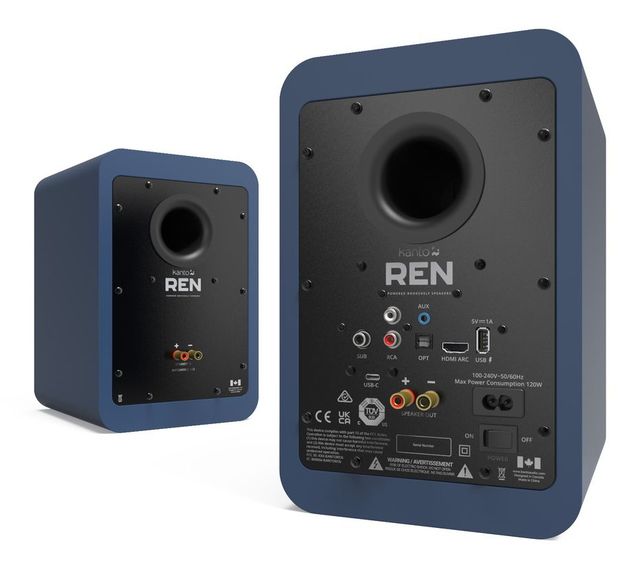 Kanto REN 5.25" Matte Blue Bookshelf Speakers (Pair)-2