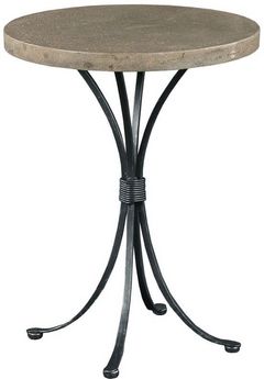 Kincaid Furniture Modern Classics Gray Concrete Round End Table with Black Base