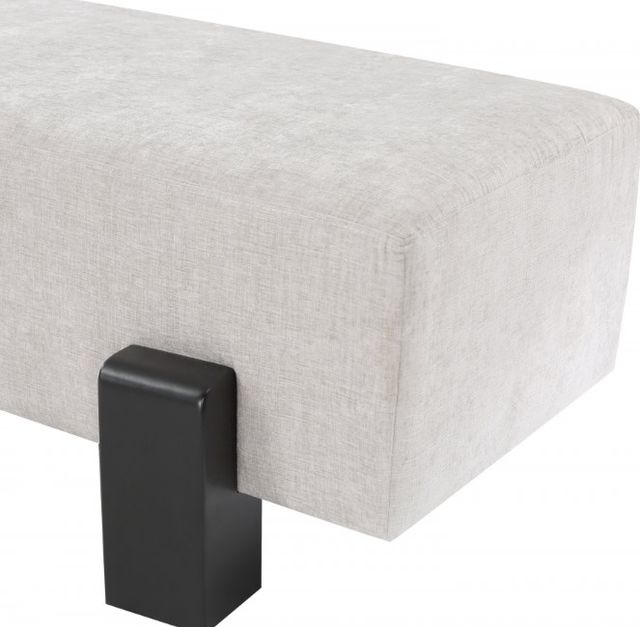 Meridian Furniture Edison Gray/Black Chenille Fabric Bench-3