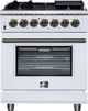 FORNO® Massimo Series Alta Qualita 30" White Pro Style Dual Fuel Range-0