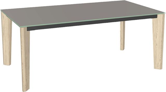 Amisco Customizable Fabiola 72" Rectangular Dining Table with 0.5" Taupe Glass Top-0