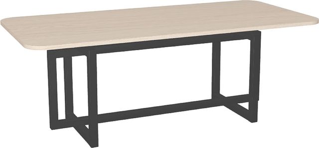 Amisco Customizable Ezra 84" Rectangular Dining Table with Radius Corners and 1" White Oak Veneer Top-0