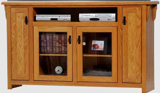 American Heartland Manufacturing Oak 70" Tall TV Stand-0