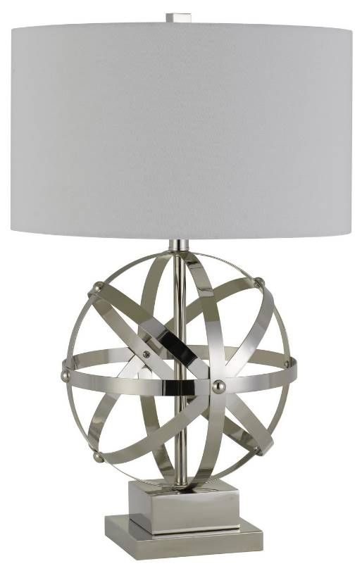 Cal® Lighting & Accessories Vittoria Brushed Steel Table Lamp-0
