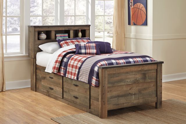 Signature Design by Ashley® Trinell Rustic Brown Under Bed Storage with Side Rail-3