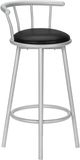 Monarch Specialties Inc. 2-Piece Black/Silver Swivel Barstools Set-1