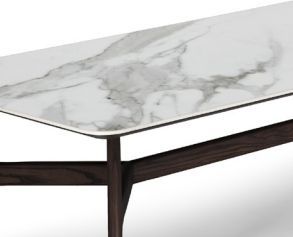 Natuzzi Editions Plettro Statuario/Brown Ash Rectangular Coffee Table-1