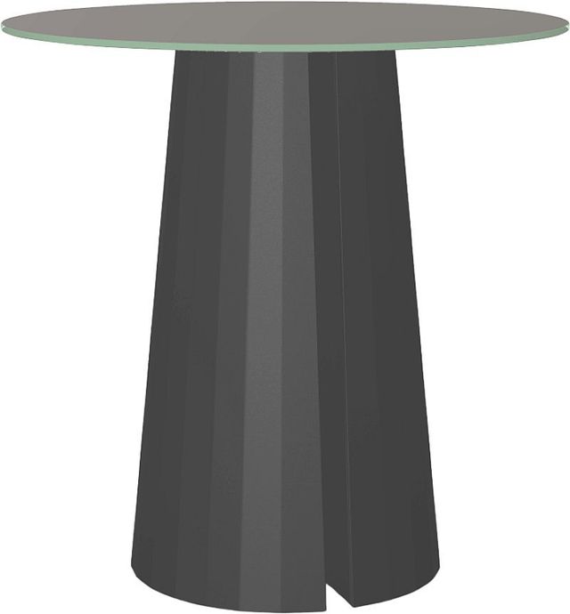Amisco Customizable Gemma 42" Round Bar Height Pub Table with 0.5" Taupe Glass Top-0