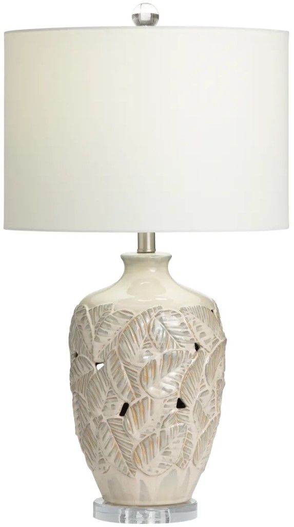 Crestview Collection Coastal Leaf Beige Table Lamp-1