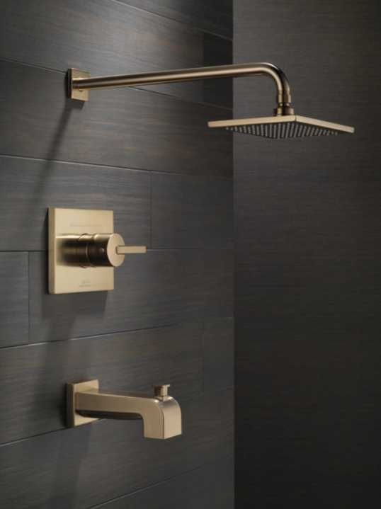Delta Vero® Monitor® 14 Series Champagne Bronze Tub and Shower Trim-1