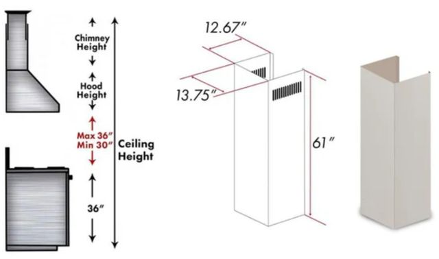 ZLINE 61" Cottage White Chimney Extension-1