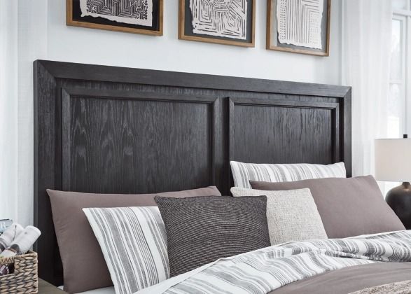 Grand lit  à rangement de Signature Design by Ashley® Wendora - Noir brossé/Gris poussiéreux Marron-6
