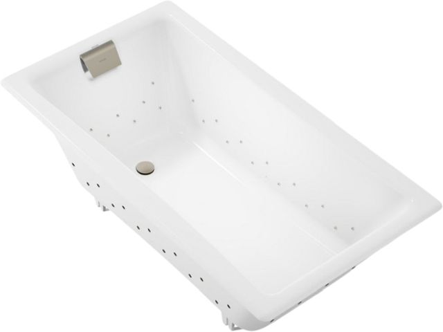 KOHLER® Tea-For-Two® White 60" x 32" Heated BubbleMassage™ Air Bath-0