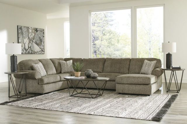 front view of a transitional style sectional in a transitional living room 