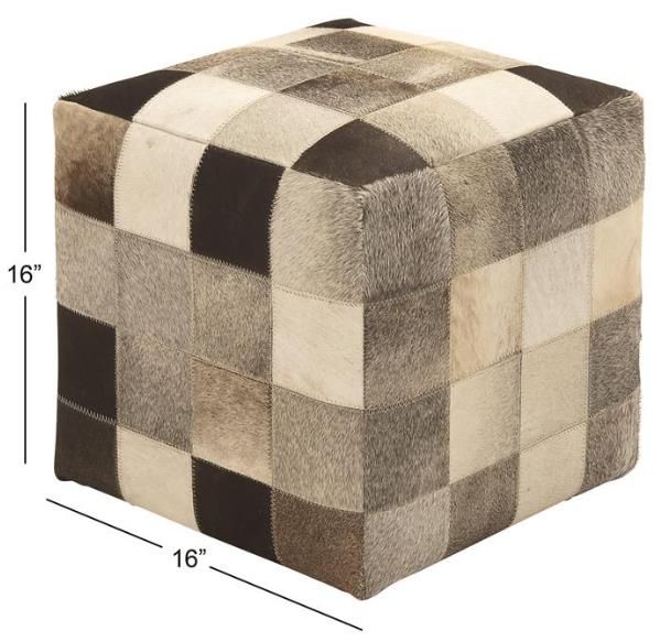 Deco Marche U Select Multi-Colored Ottoman with Patchwork Pattern-3