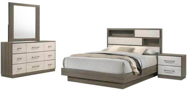 Coaster Fenwick 4 Piece Almond Gray Oak Queen Bedroom Set Coaster Fenwick 4 Piece Almond Gray Oak Queen Bedroom Set