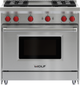 Wolf® 36" Stainless Steel Pro Style Gas Range-0