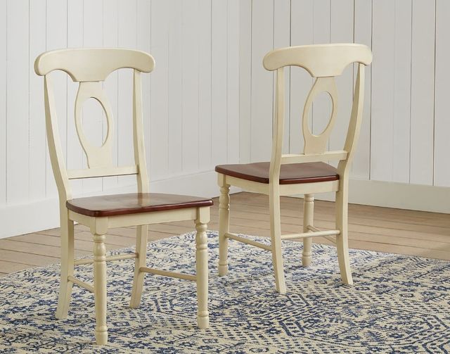 A-America® British Isles Buttermilk/Merlot Napoleon Dining Side Chair-2