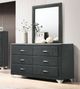 Coaster® Melody Gray 6-Drawer Upholstered Dresser and Mirror-3